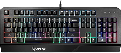 MSI Клавіатура мембранна Vigor GK20 UA 104key, USB-A, EN/UKR/RU, ColorLED, чорний