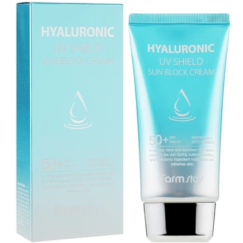 Солнцезащитный крем с гиалуроновой кислотой FarmStay Hyaluronic Uv Shield Sun Block Cream SPF50+ PA+++ 70 г (8809426958153)
