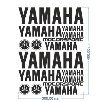 Стікерпак подвійний комплект наклейок YAMAHA Чорний Матовий
