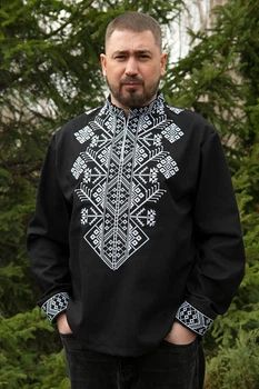 Чоловіча вишиванка V&V Олексій XXXXXL Чорний (470140193-002)
