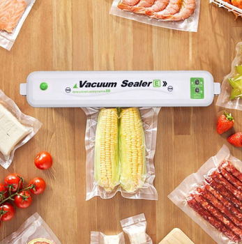 Машинка для вакуумации и запайки пакетов Vacuum Sealer-E вакуумный упаковщик и 10 пакетов Green