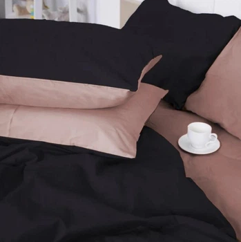 Комплект постельного белья MirSon Сатин Premium Dark Coffee 0165+0055 143х210 (2200000687142)