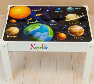 Съемное игровое поле одностороннее на крышку световой песочницы Noofik Standart Космос (NF0118kos)