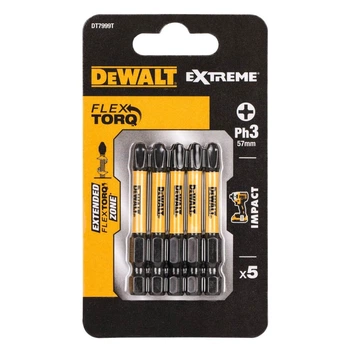 Комплект біт DeWALT PH3 EXTREME 57 мм — 5 елементів