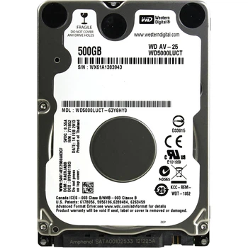 Накопичувач HDD 2.5" SATA 500GB WD AV-25 5400rpm 16MB (WD5000LUCT) Refurbished