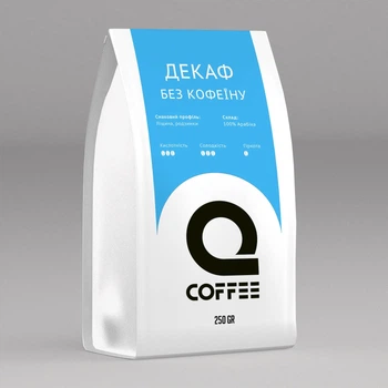 Кофе в зернах Q Coffee Арабика Декаф без кофеина 250 г