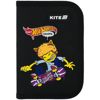Пенал без наповнення Kite Hot Wheels Скейт HW25-622-2, 1 відділення, 2 відвороти
