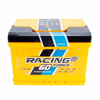 Автомобільний акумулятор RACING FORSE Premium (-/+) 12V 60Ah (600A) Euro (AKBLU11621)