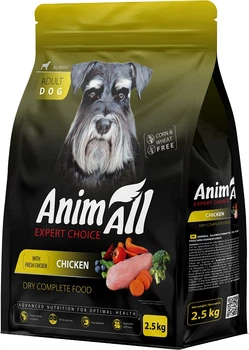 Повнораціонний сухий корм AnimAll для собак зі свіжою куркою 2.5 кг (5902706511536)