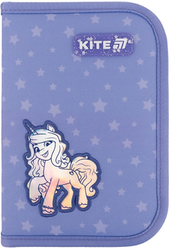 Пенал шкільний з наповненням Kite My Little Pony 1 відділення 2 відвороти 20.5х14х4 см Фіолетовий (LP25-622H)