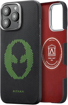 Карбоновый чехол Pitaka Tactile Woven Case Aries Alien для iPhone 16 Pro Max Черный (KI1601ALP)