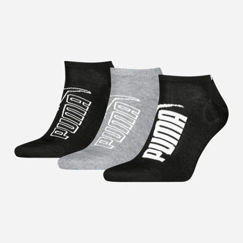Набір жіночих шкарпеток коротких бавовняних Puma Elements Unisex Bwt Sneaker 93899408 35-38 3 пари Black/Grey (8720245824606)