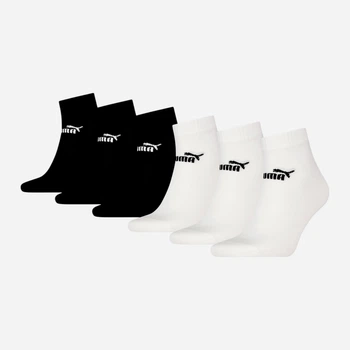 Набор женских носков коротких хлопковых Puma Elements Unisex Sneaker 93899904 35-38 6 пар White/Black (8720245824965)