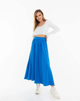 Жіноча легка міді спідниця А-силуету Uaclothes 42 Синій (like32132-123341364)