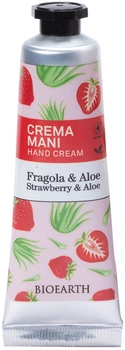 Крем для рук увлажняющий и смягчающий Bioearth Strawberry & Aloe 30 мл (8029182014157)