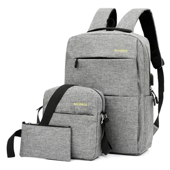 Рюкзак городской 3в1 Backpack 9018 дорожный комплект Серый (51901CS615)