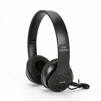 Беспроводные Наушники P-47 Bluetooth + MicroSD + FM Радио Черный (31901IM507)