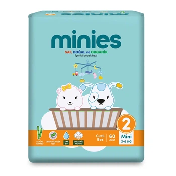 Підгузки Minies Baby Mini 2 (Розмір 3-6 кг) 60 шт