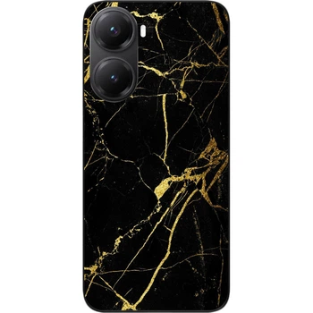 Силиконовый чехол SMTT для Xiaomi Poco X7 Pro с картинкой Черный мрамор