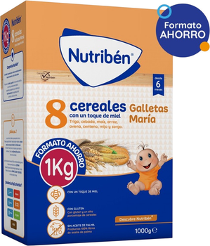 Дитяча каша Nutriben 8 Cereals with Honey & Maria Biscuits 1000 г (8430094319917)