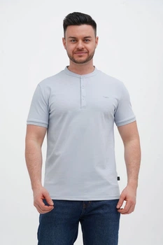 Футболка стойка Trend Collection 618 серо-голубой (GREY BLUE) 3XL