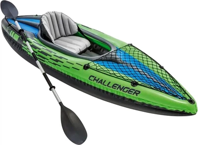 Надувная байдарка (каяк) одноместная Intex 68305 Challenger K1, 274х76х33 см (весло, ручной насос) (Intex_68305)