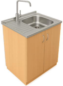 Мойка с тумбой AQUAMARIN BoxWood 800 БУК+Смеситель
