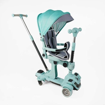 Самокат-беговел триколісний Skyper BL-94617 (колеса: Ø4,92"/PU, рама сталь/складна, сидіння, навіс, захісний бампер, батьківська ручка, до 25 кг)