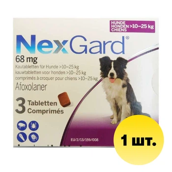 NexGard таблетка від бліх та кліщів 10-25кг (L) (1 таблетка) (107158-1)
