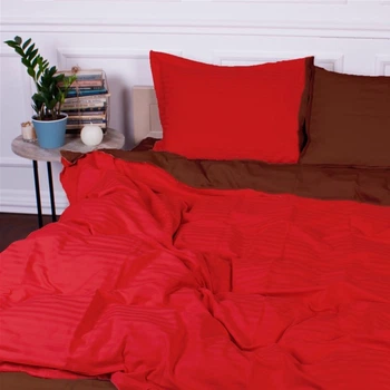 Комплект постільної білизни MirSon Satin Stripe 30-0018 + 30-0006 Brendon 160х220 Полуторний Євро (2200005262870)