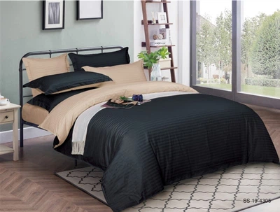 Комплект постільної білизни MirSon Satin Stripe 30-0021 + 30-0004 Sleimy 160х220 Полуторний Євро (2200005266274)