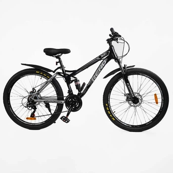 Велосипед спортивний 26" Corso Rend RD-800 Shimano 15" 21 швидкість Чорно-сірий (168076)