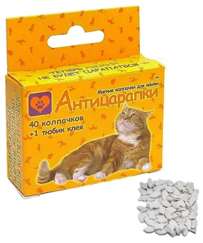 Накладки на когти кошки Антицарапки PR40 20 шт Прозрачный