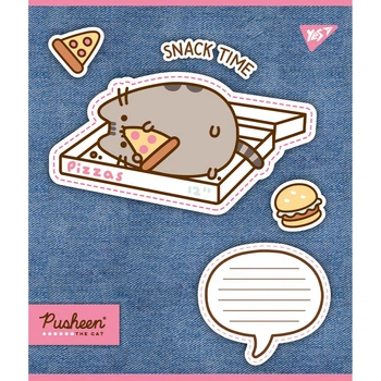 Зошит шкільний Yes Pusheen. Snack time А5 12 аркушів коса лінія