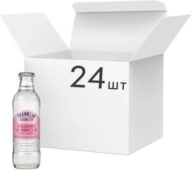 Упаковка напою газованого Franklin & Sons Тонік з ревенем і гібіскусом 0.2 л x 24 шт. (5032678006577)
