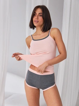 Піжама (майка + шорти) жіноча бавовняна BARWA garments 0136/39 S Персикова (2111360391269)