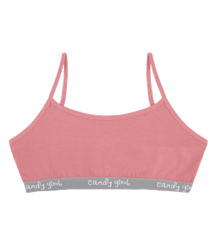 Підлітковий топ на тонких бретельках із написом Candy Girl - Donella - 5971PD7 - 146-152 см - Світло-червоний