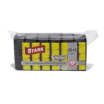 Губка кухонна Stark крупнопориста 5+1 шт (чорна)