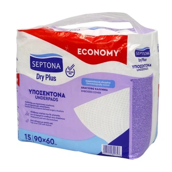 Пеленки влаговпитывающие одноразовые Septona Dry Plus 60×90 см 15 шт