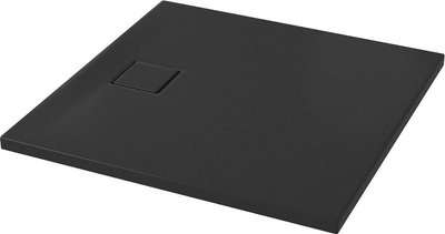 Душевой квадратный поддон Cersanit Tako Slim 90x4 черный матовый + сифон S932-166