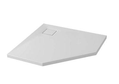 Душевой пятиугольный поддон Cersanit Tako Slim 90x4 белый глянцевый + сифон S601-129