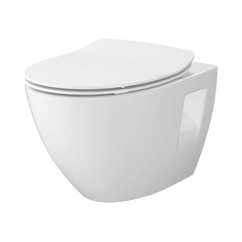 Подвесной унитаз Cersanit Moduo Plus CleanOn овальный с сиденьем duraplast Slim Soft Close S701-724