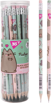 Набір олівців чорнографітних Yes Pusheen круглі з гумкою 36 шт (5056574450807)
