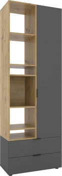 Шафа Metkas Home A001L 800x420x2300 мм ЛДСП Антрацит-Дуб Артізан (MA001L-AD)