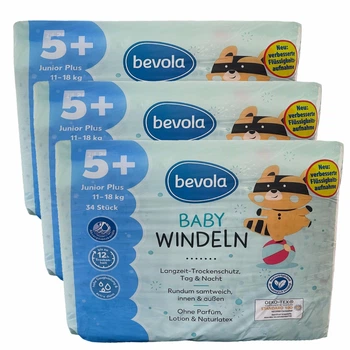 Підгузки Bevola Baby 5+ Junior Plus (11-18 кг), 102 шт