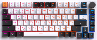 Клавиатура механическая проводная GamePro MK160W Hot-Swap Red Swich 75% RGB White