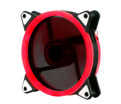 Кулер корпусной 12025 DC sleeve fan 3pin + 4pin - 120*120*25мм, 12V, 1100об - мин, Red, двухсторонний