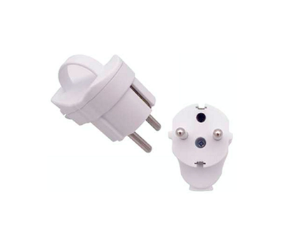 Вилка із заземленням кутова з кільцем, розбірна SQ-GP-003, 16А 220V, White