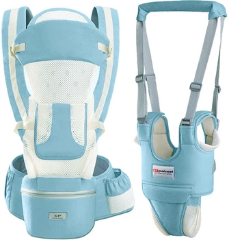 Хипсит, эрго-рюкзак, кенгуру, переноска Baby Carrier 6в1 Мятный+Детские вожжи-ходунки (vol-9850)