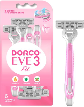Бритва одноразова Dorco EVE 3 Fit для жінок 3 леза 6 шт (8801038591087)